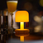 LED Nightstand Light 4 in Tall Acrylic Minimalist Desk Lamp Warm Glow USB Charging Port Bedside Reading Light Space-Saving Modern Decor