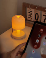 LED Nightstand Light 4 in Tall Acrylic Minimalist Desk Lamp Warm Glow USB Charging Port Bedside Reading Light Space-Saving Modern Decor