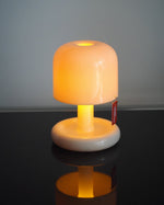 LED Nightstand Light 4 in Tall Acrylic Minimalist Desk Lamp Warm Glow USB Charging Port Bedside Reading Light Space-Saving Modern Decor