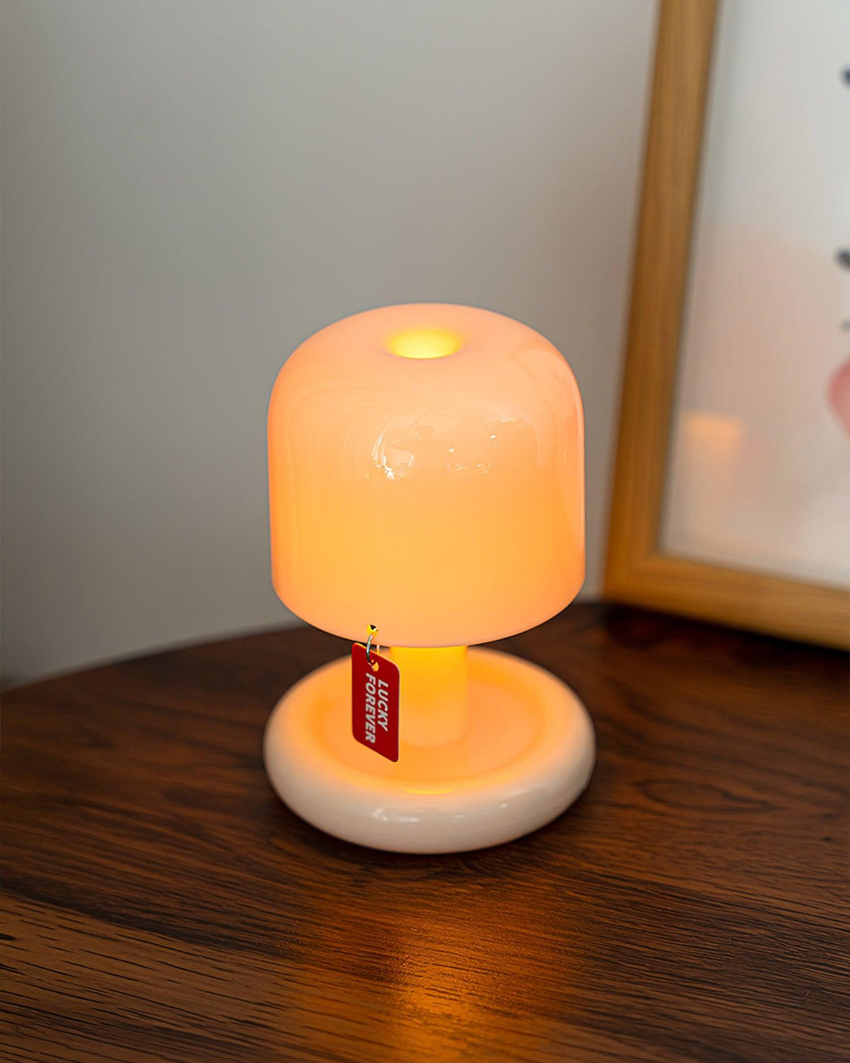 LED Nightstand Light 4 in Tall Acrylic Minimalist Desk Lamp Warm Glow USB Charging Port Bedside Reading Light Space-Saving Modern Decor