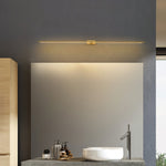 LED Bathroom Mirror Light 27 in Rechargeable Dimmable Wall Sconce Black Gold Wireless Touch Control Vanity Fixture for Powder Room