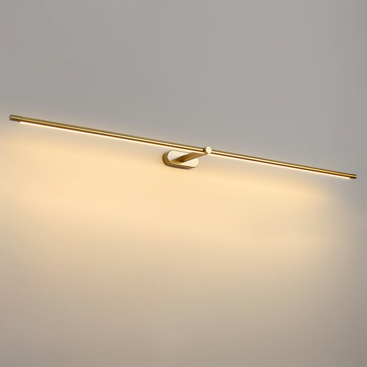LED Bathroom Mirror Light 27 in Rechargeable Dimmable Wall Sconce Black Gold Wireless Touch Control Vanity Fixture for Powder Room