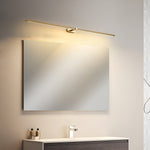 LED Bathroom Mirror Light 27 in Rechargeable Dimmable Wall Sconce Black Gold Wireless Touch Control Vanity Fixture for Powder Room