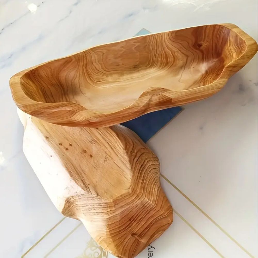 Mira Serving Fruit Tray - Rustic Wood, Natural Design