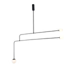 Sculptural Ceiling Light with Opaline Glass Diffusers Black & Brass Finish Multi-Arm Design for Dining Room Entryway Modern Overhead Fixture