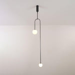 Sculptural Ceiling Light with Opaline Glass Diffusers Black & Brass Finish Multi-Arm Design for Dining Room Entryway Modern Overhead Fixture