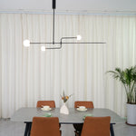 Sculptural Ceiling Light with Opaline Glass Diffusers Black & Brass Finish Multi-Arm Design for Dining Room Entryway Modern Overhead Fixture