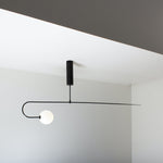 Sculptural Ceiling Light with Opaline Glass Diffusers Black & Brass Finish Multi-Arm Design for Dining Room Entryway Modern Overhead Fixture