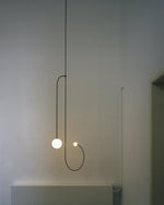 Sculptural Ceiling Light with Opaline Glass Diffusers Black & Brass Finish Multi-Arm Design for Dining Room Entryway Modern Overhead Fixture