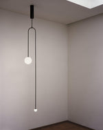 Sculptural Ceiling Light with Opaline Glass Diffusers Black & Brass Finish Multi-Arm Design for Dining Room Entryway Modern Overhead Fixture