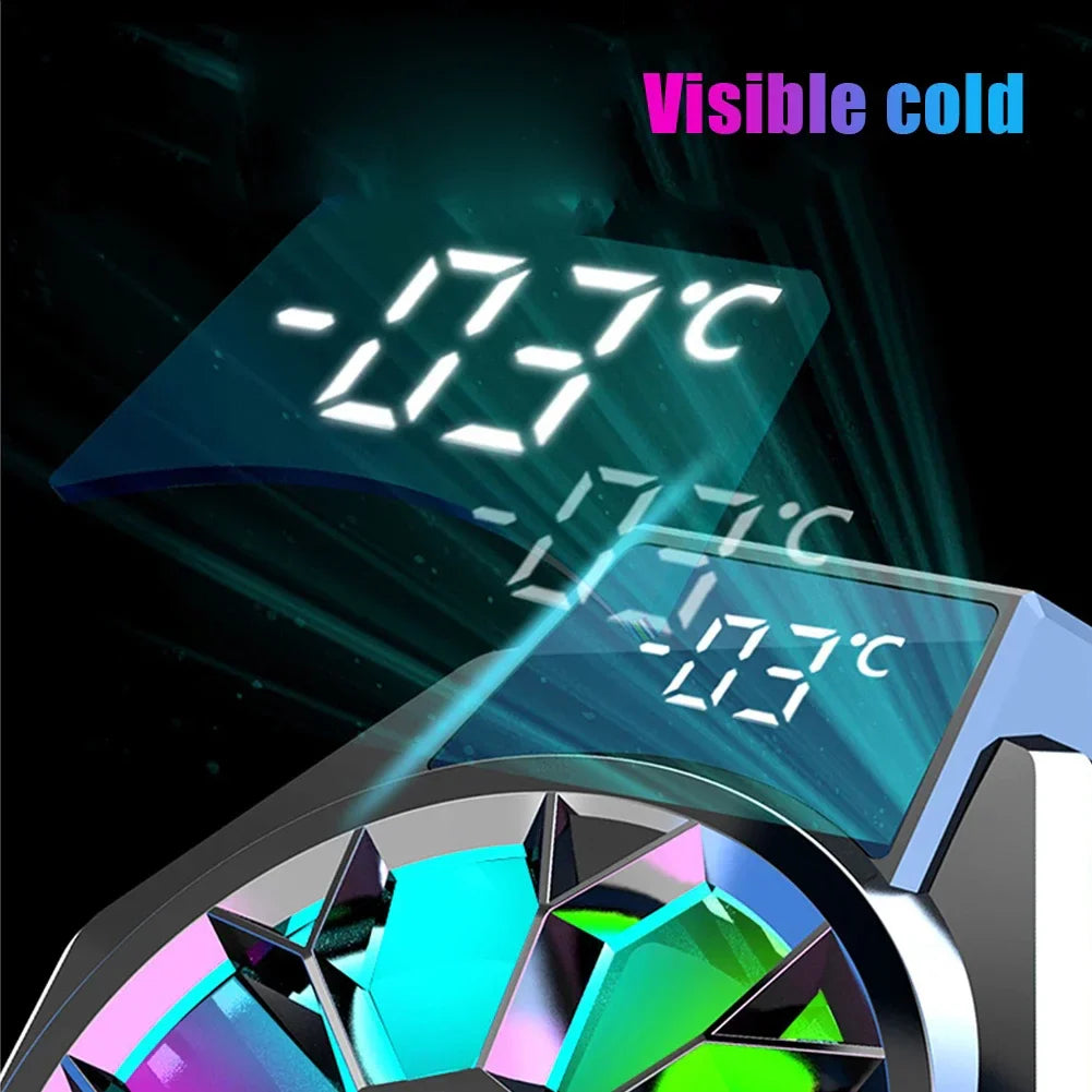 Mobile Fan | Clip-On Cooling Fan with Smart Temperature Display | Portable Solution for Mobile Devices