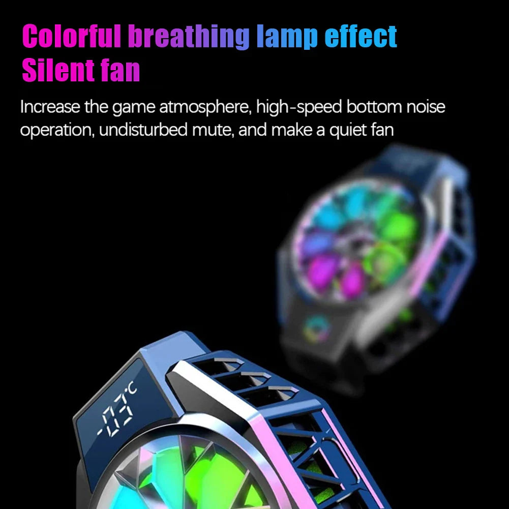 Mobile Fan | Clip-On Cooling Fan with Smart Temperature Display | Portable Solution for Mobile Devices