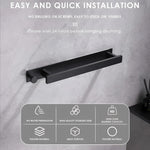 Modern Black Towel Rack with No-Drill Installation | Space-Saving Solution for Bathroom Organization