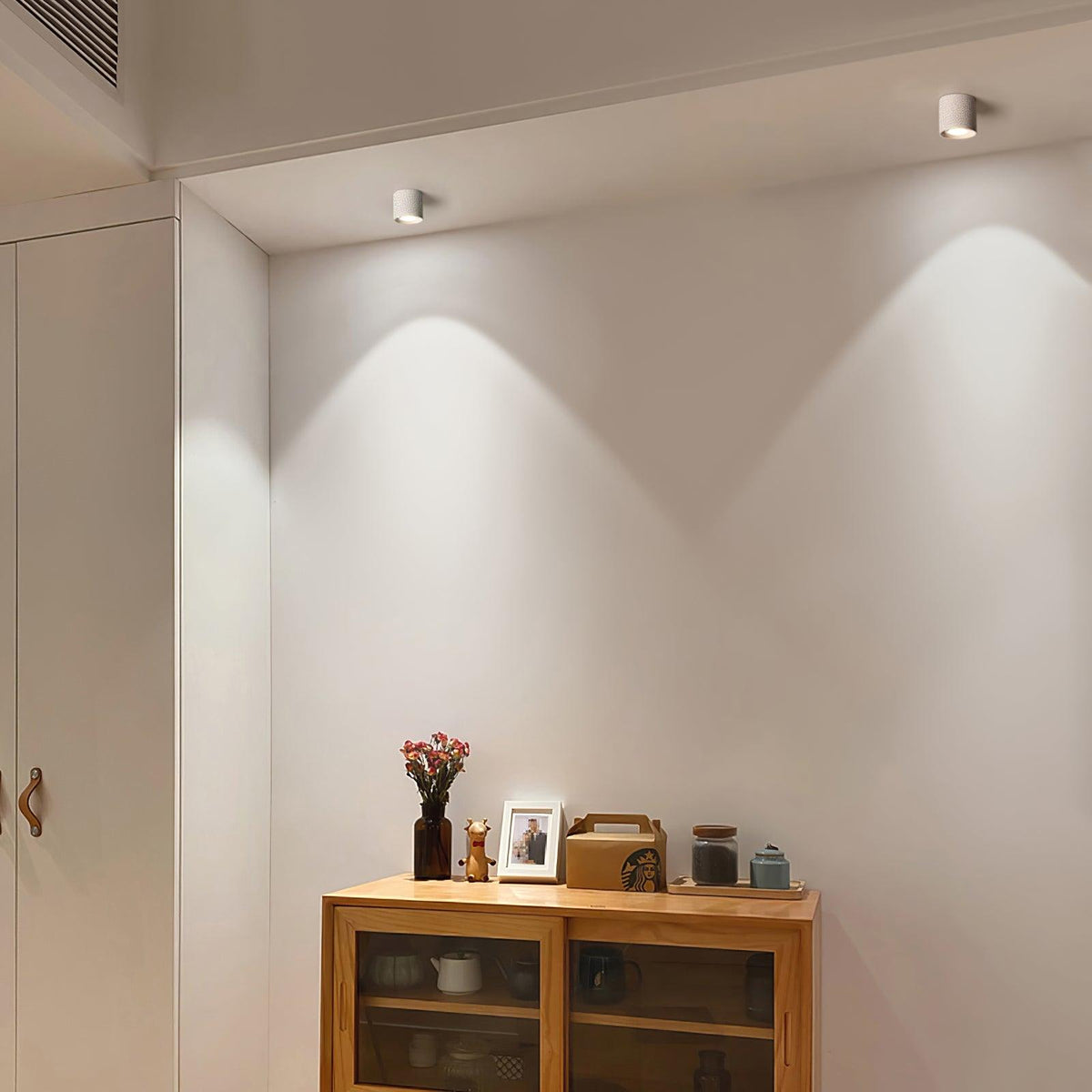 Compact LED Flush Mount Light 3×3 in Aluminum Surface Fixture Bedroom Hallway Kitchen Ceiling Wall Sconce 7W Warm Neutral Cool White Indoor