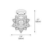 Geometric Star Pendant Light Fixture with Multi-Faceted Glass Panels for Hallway Entry Living Room Indoor Overhead Lighting