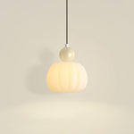 Sculptural Mini Pendant Light with Rounded Acrylic Shade for Dining Rooms, Bedrooms & Kitchen Nooks – 5.5-Inch White Globe Fixture, Adjustab