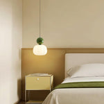 Sculptural Mini Pendant Light with Rounded Acrylic Shade for Dining Rooms, Bedrooms & Kitchen Nooks – 5.5-Inch White Globe Fixture, Adjustab