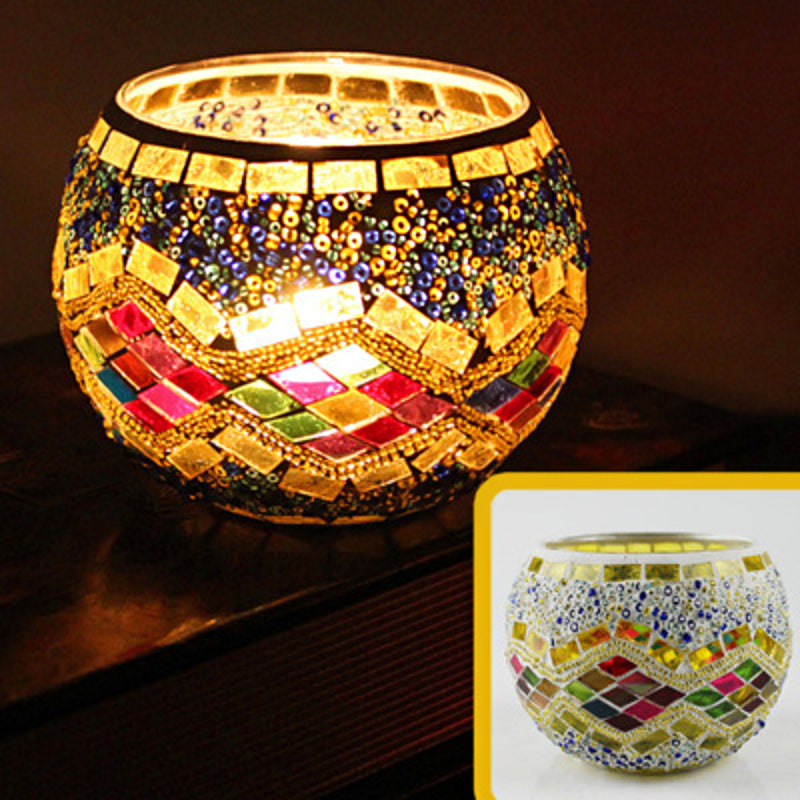 Colorful Glass Tea Light Holder for Home Decor - Dotisk