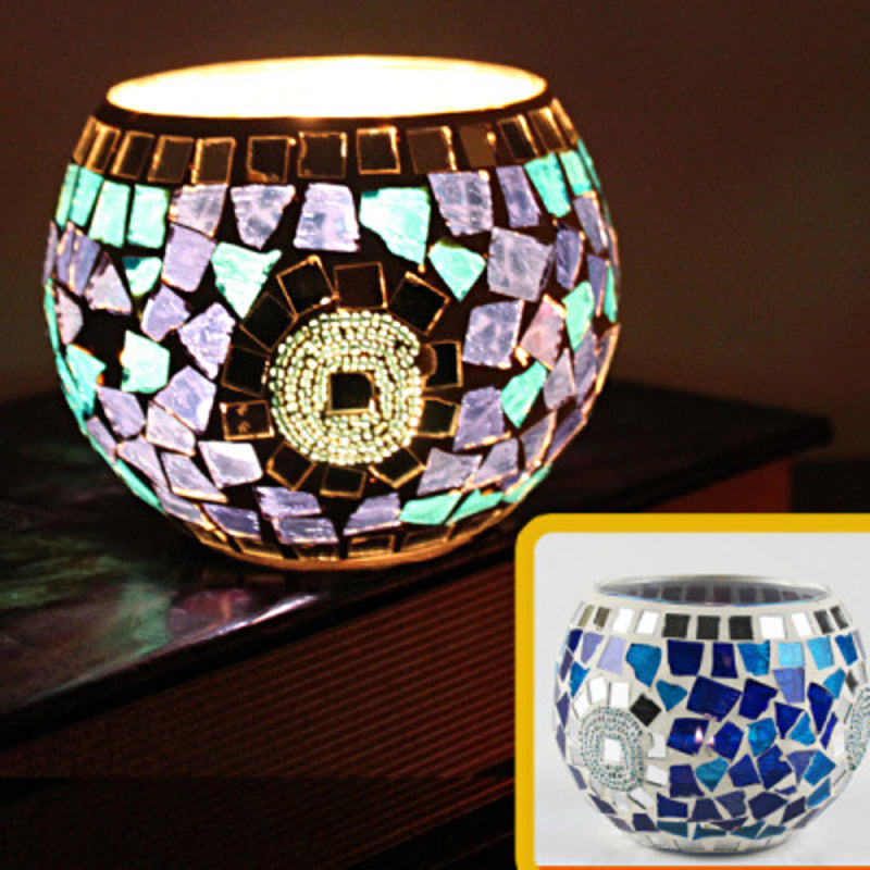 Colorful Glass Tea Light Holder for Home Decor