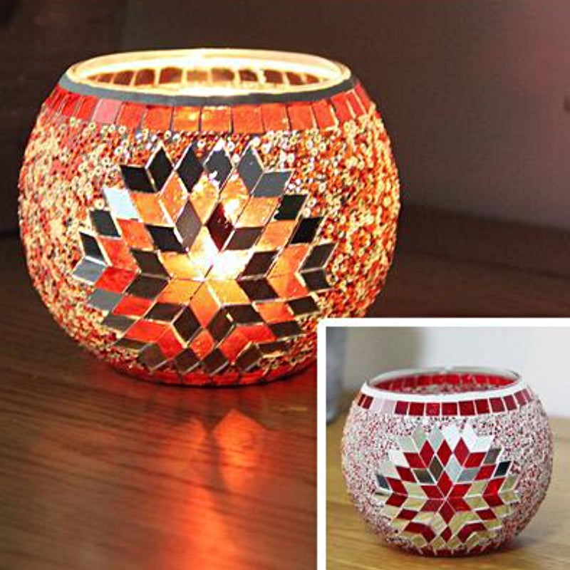 Colorful Glass Tea Light Holder for Home Decor