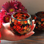 Colorful Glass Tea Light Holder for Home Decor