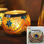 Colorful Glass Tea Light Holder for Home Decor