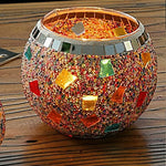 Colorful Glass Tea Light Holder for Home Decor