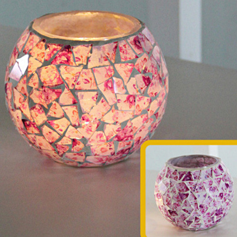 Colorful Glass Tea Light Holder for Home Decor