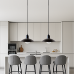 Iron Dome Pendant Light 12.6 in Adjustable Cable Warm LED Kitchen Island Dining Room Overhead Fixture Modern Two-Tone Hanging Lamp for Conte