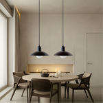 Iron Dome Pendant Light 12.6 in Adjustable Cable Warm LED Kitchen Island Dining Room Overhead Fixture Modern Two-Tone Hanging Lamp for Conte