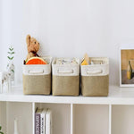 NeatNest Storage Basket - Durable Cotton Linen, Foldable Design