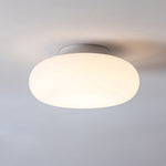 Flush Mount LED Light Fixture White Metal Round 8-Inch for Bedroom Living Room Hallway Office Indoor Low Profile Modern Ceiling Lamp 12W 110