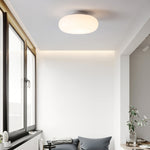 Flush Mount LED Light Fixture White Metal Round 8-Inch for Bedroom Living Room Hallway Office Indoor Low Profile Modern Ceiling Lamp 12W 110