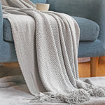 Throw Blanket for Couch, Chunky Knit Blanket in Soft Cozy Yarn, Oversized Knit Throw Blanket for Bed and Outdoor