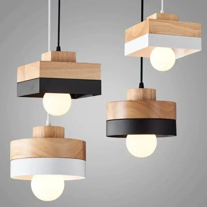 NORDLIVA – Nordic Modern Chandelier with Wood & Iron Design