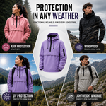 Weatherproof Half-Zip Windbreaker Jacket with Hood – Lightweight Water-Resistant Pullover for Men & Women