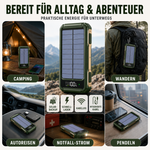Solar Power Bank 10000-20000 mAh with Built-In Cables & Wireless Charging for iPhone Android – Portable Battery Pack with LED Display &
