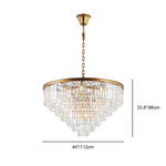 Tiered Crystal Chandelier with Cascading Glass Rods – Multi-Level Statement Lighting for Dining Room & Foyer – Brass, Black & Nickel Finish