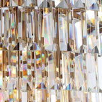 Tiered Crystal Chandelier with Cascading Glass Rods – Multi-Level Statement Lighting for Dining Room & Foyer – Brass, Black & Nickel Finish
