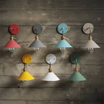 Industrial Sconce with Metal Cone Shade Gray Wall-Mount Task Light for Bedroom Hallway Reading Nook Adjustable Accent Lamp Retro Decor