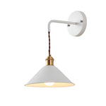 Industrial Sconce with Metal Cone Shade Gray Wall-Mount Task Light for Bedroom Hallway Reading Nook Adjustable Accent Lamp Retro Decor