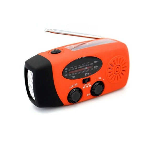 Portable Solar Emergency Radio with Hand Crank Charger