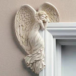 Orlen Door Frame Sculpture - Resin Angel Wings, Compact Design
