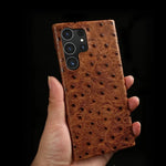 Premium Textured Leather Samsung Galaxy Case Shock-Absorbing Protective Cover with Raised Edges for S22 S23 S24 S25 S26 Note 20