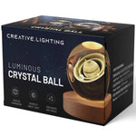3D Engraved Crystal Planet Sphere Night Light on Wood Base USB Powered Desk Lamp Warm White LED Glow for Bedroom Living Room Nursery Space
