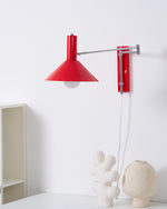Rotating Sconce with Pivoting Head for Bedroom, Bathroom & Hallway – Metal Fixture in White, Black, Red – 10-Inch Adjustable Design