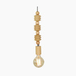Hanging Chandelier with Natural Beaded Strands for Dining Room, Bedroom & Living Space – Adjustable Height LED Fixture