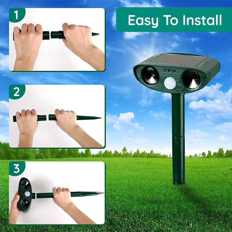 Outdoor Solar Pest Repeller with Ultrasonic Technology