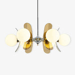 Iron Glass Ceiling Light for Dining Room Modern Multi-Bulb Fixture Adjustable Pendant Chandelier for Kitchen Island Living Room Entryway Hom