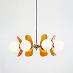 Iron Glass Ceiling Light for Dining Room Modern Multi-Bulb Fixture Adjustable Pendant Chandelier for Kitchen Island Living Room Entryway Hom